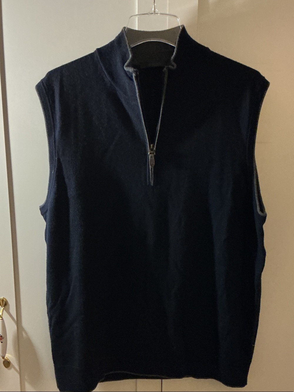 Raffi Men's Navy Half-Zip Sweater Vest
